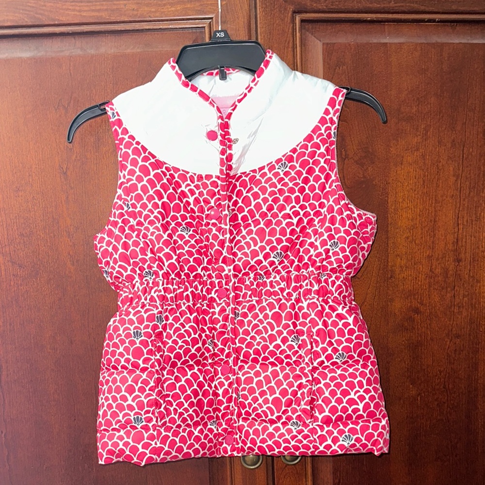 Lilly Pulitzer Pink and White Kids Puffer Vest